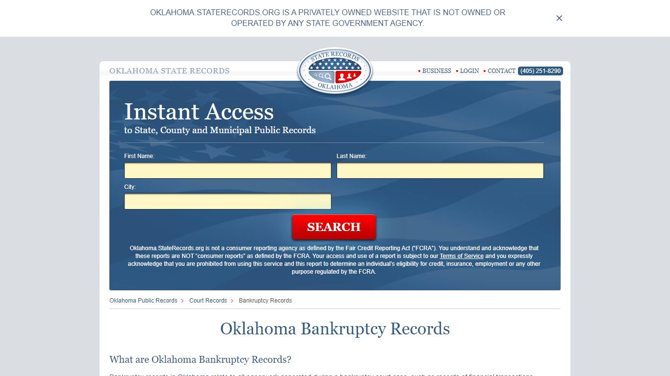 Oklahoma Bankruptcy Records | StateRecords.org