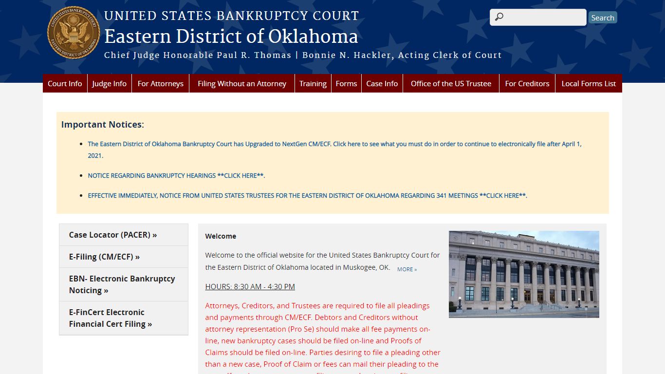 Eastern District of Oklahoma | United States Bankruptcy Court